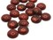 18 11mm Shiny Red Brown Flatback Round Vintage Lucite Cabochons
